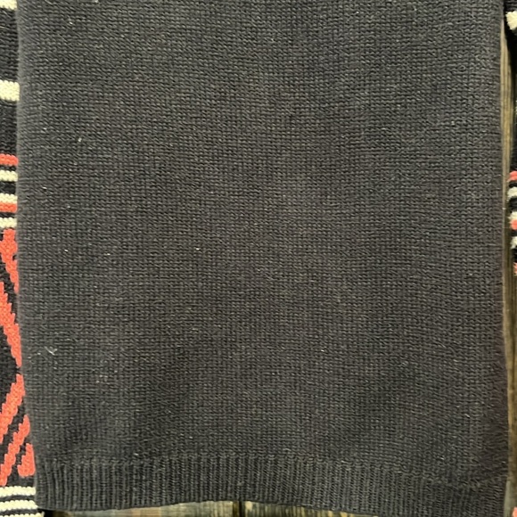 Volcom Machu Peaches Sweater S Geometric Black Orange Striped Festival Cozy Warm - Picture 9 of 12